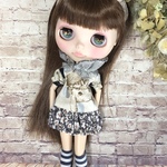 1027 WhiteNight ウサギ+花 ワンピース コーデ ワンピース ブライス アウトフィット