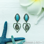 Turquoise♡Maria Heart Silverピアス