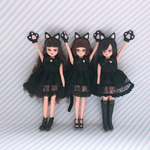 リカちゃん 22センチドール ワンピースセット  KURO NECO