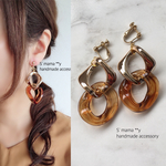 ❇️べっ甲パーツゴールドチェーンピアス/イヤリング