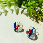 涼★おはじきと金魚のピアス(ブルー)