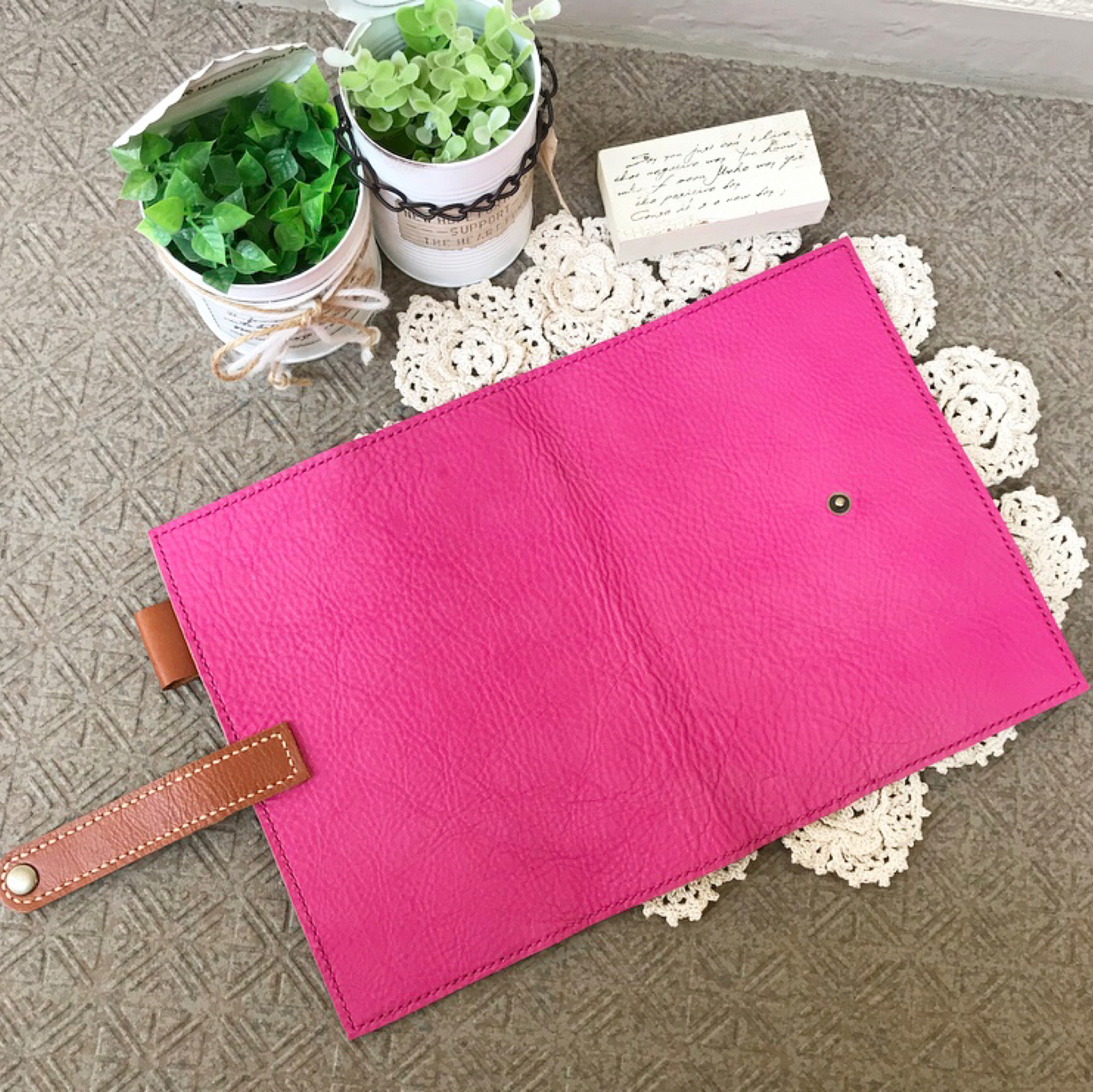 ◇受注生産◇ 各サイズ☆ 手帳カバー 牛革 マゼンタピンク