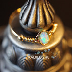 再再…販【RALULU.SHU】14KGF宝石質 最上級 エチオピア産 オパール 一粒 リング ピンキーリング ファランジリング