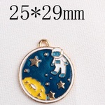 星 宇宙飛行士 チャーム ミニチュア アクセサリーパーツ デコパーツ 2個入り