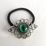 ドラゴンの瞳ヘアゴム  エメラルドeye　銀古美