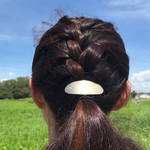 一粒オーロラストーン付きバングルヘアゴム （ヘアカフ）ゴールド・シルバー