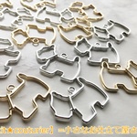 【送料無料】　No.2148　犬のフレーム　５＋１個セット　シルバー＆ゴールド