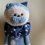 コットンカシミヤ ヨコワケマダラ Harbour Blue