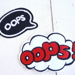 ♬２枚♬　oops　吹き出し アイロンワッペン