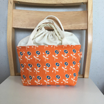【お客様オーダー品】ポップな北欧花柄 巾着トートバッグ