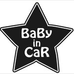 可愛い星ロゴ ♡ ベビーインカー カッティングステッカー ドライブサイン