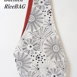 RiceBAG  クラゲ（キナリ×赤）　綿麻ポケット付き　