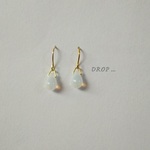 d31-39【ミルキー】しずくドロップのシンプルピアス(パーツ変更可能)