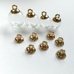 【100個】ガラスドーム キャップ ゴールド 10mm