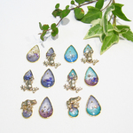 レジン＊雫とカエル　ピアスorイヤリング　ゴールド