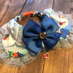 犬　猫の首輪　27～30　cocoちゃんリボンチョーカー　ブルー・いちご・姫・プリンセス