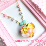 (新作)ハート♡アイスサンドクッキーのネックレス(コットンキャンディ)