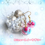 (再販！)コロコロアイスのピアス(コットンキャンディ）