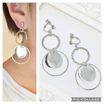 大ぶりのシルバーフープピアス/イヤリング no.100
