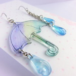 雨の日　傘ピアス-Blue-