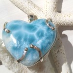 11/14限定Price！♡人魚の美しい心♡-青い美しい波模様♡物凄く可愛く美しいハイクラスのハートラリマーペンダントトップ-silver925