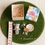 送料無料 ＊kumahari＊ミニチュア テディベア シルバーグレー 約3.9cm 