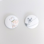 にゃーの ヘアゴム　くるみボタン　2個セット  ねこ　38mm
