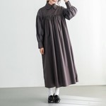 （再販×5）コットン100％　ふんわり　キャザー　ゆったり　ロングシャツワンピース　♪オーダーサイズ可