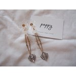 clear flower × bijou long earring クリアフラワー×ビジューロングイヤリング