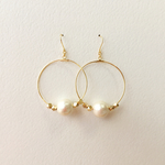 コットンパールフープピアス/イヤリング