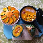 カボチャセット🎃👻ハロウィン 🍄🍂🍁😉  ミニチュア  ドールハウス カフェ  キッチン  ハロウィン ケーキ  ランチ  カフェ  料理 パフェ      