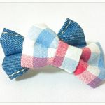 ワンコ・犬用バレッタ☆Denim Check