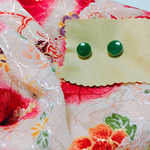 まるいタイルのピアス   深緑