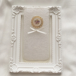 お花とリボンのシンプルiPhoneケース ゴールド
