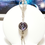 GALAXYリールキーホルダー☆レジン/メンズ/宇宙/宇宙柄/キーホルダー/鞄/ベルト/キーケース/キラキラ/紫/レジン