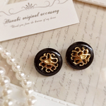 大ぶりゴールド×ブラック♡アンティークピアス/イヤリング