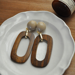 ウッドピアス(マロン)