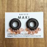 《再販》雫のループピアス/ｸﾞﾚ-×ﾋﾟﾝｸ