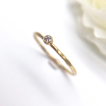 14kgf Hammered Ring　キュービックジルコニア 2㎜