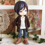 オビツ11サイズお洋服＊ロングカーディガン×タンクトップ×デニム3点セット