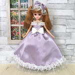 【送料無料】リカちゃん♡ドレス♡紫×白レース
