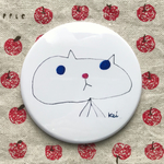 つぶらな瞳がたまらない Ｋｅｉちゃんイラスト缶ミラー 『白猫』