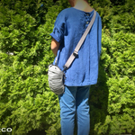  8帆布ダンゴムシ 〈団子虫〉 ポシェット 《MARCO》〜グレー〜　ショルダーバッグ   サコッシュ 