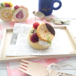 ★【在庫品】大きめサイズ　羊毛フェルトのフルーツパンケーキ