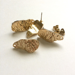 4個 12×24mm ピアス金具 ウェーブオーバル 1穴 