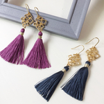 シルクタッセルのオリエンタル風ピアス/イヤリング