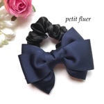 ❤︎80超え *basic ribbon*シュシュ navy