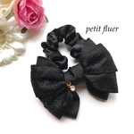 ❤︎110超え *リボンシュシュ*black×lace×bijou