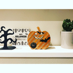 ハロウィン インテリア ウッドオブジェ  HWかぼちゃ ハロウィン柄 置物 木製