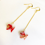 折り紙ピアス(金魚:紅)